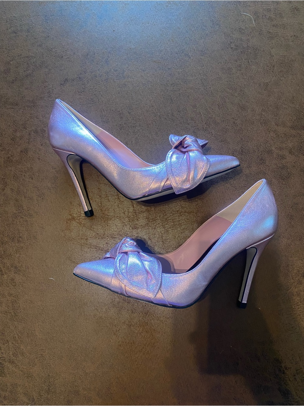 Ted Baker Metallic Rose Bow Pointed-Toe Pumps - Picture 6 of 9